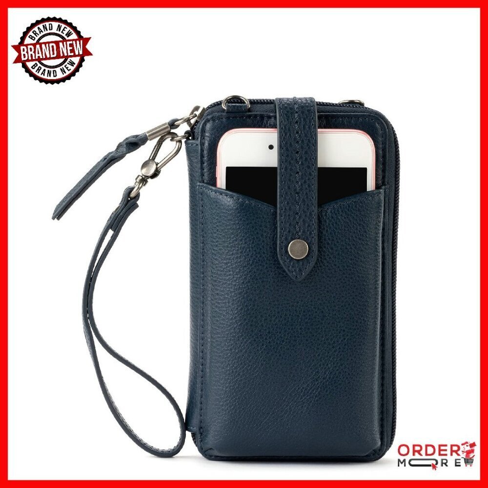 Premium Leather Crossbody Bag with Phone Pocket & Card Slots